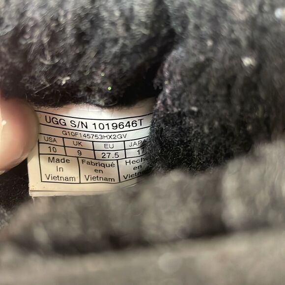 Ugg Kids Classic II Black Leather Sparkly Glitter Toddler Girl Sz 10 Winter Boot - Picture 6 of 11